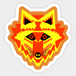 Red Fox Face Sticker